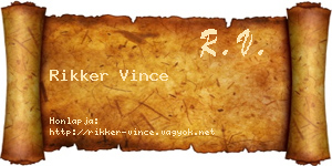 Rikker Vince névjegykártya